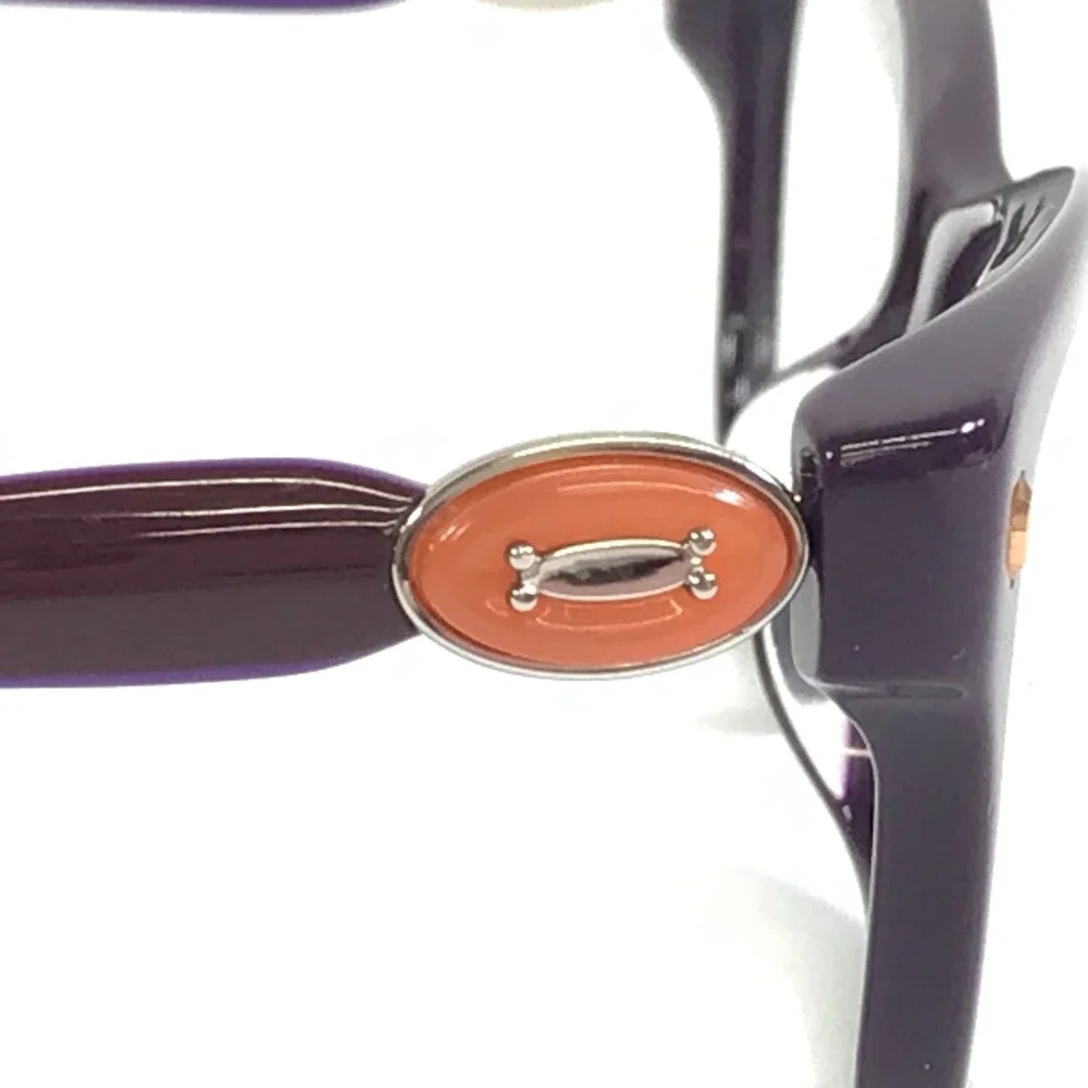 Laura Ashley Eyeglasses Frames Jean C4-FIG Purple Orange Gold Cat Eye 52-17-135